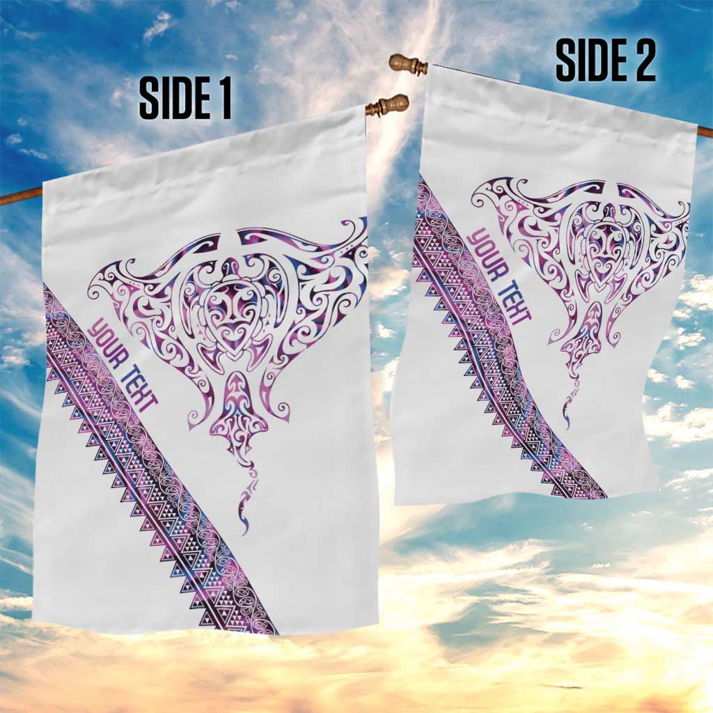 Mawhero Paua shell Kowhaiwhai Taniko Personalised Garden Flag Manta Ray Shark-Turtle Maori Tribal Style LT9 - Polynesian Pride