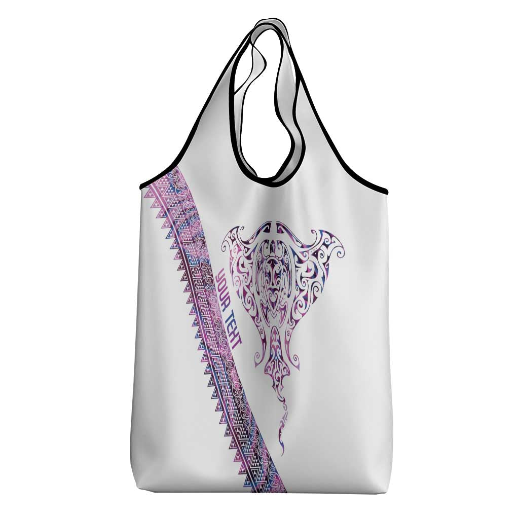 Mawhero Paua shell Kowhaiwhai Taniko Personalised Grocery Bag Manta Ray Shark-Turtle Maori Tribal Style LT9 - Polynesian Pride