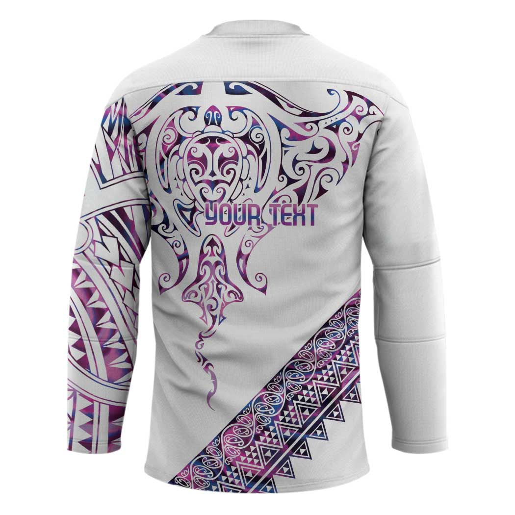 Mawhero Paua shell Kowhaiwhai Taniko Personalised Hockey Jersey Manta Ray Shark-Turtle Maori Tribal Style LT9 - Polynesian Pride