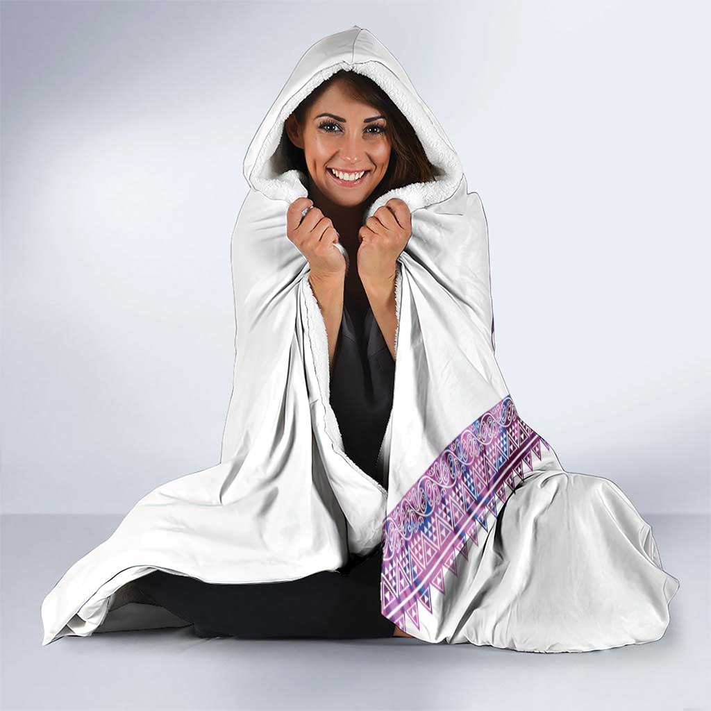 Mawhero Paua shell Kowhaiwhai Taniko Personalised Hooded Blanket Manta Ray Shark-Turtle Maori Tribal Style LT9 - Polynesian Pride