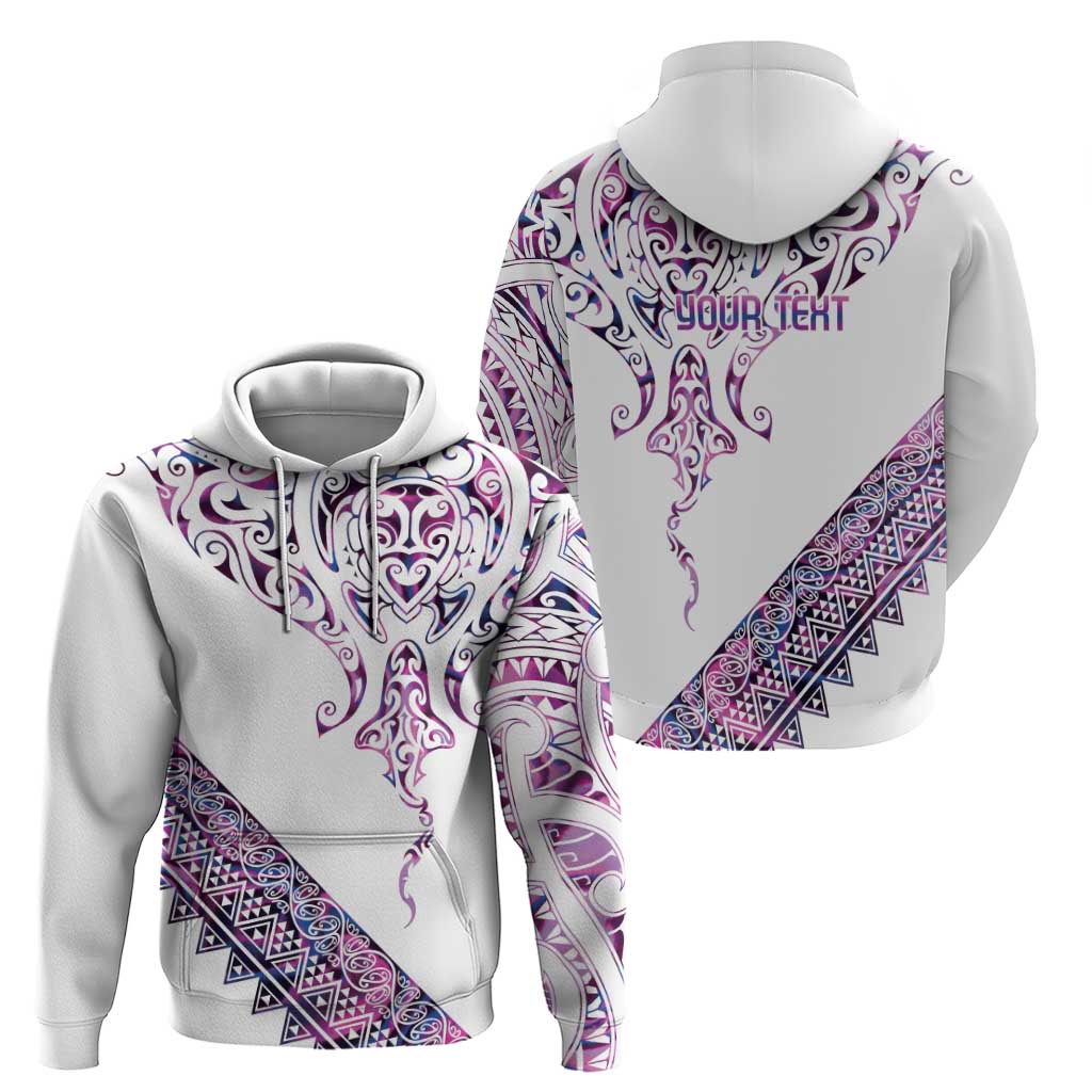 Mawhero Paua shell Kowhaiwhai Taniko Personalised Hoodie Manta Ray Shark-Turtle Maori Tribal Style LT9 - Polynesian Pride