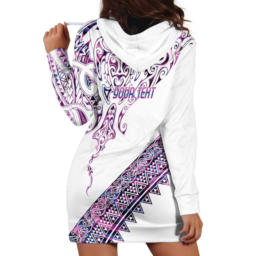 Mawhero Paua shell Kowhaiwhai Taniko Personalised Hoodie Dress Manta Ray Shark-Turtle Maori Tribal Style LT9 - Polynesian Pride