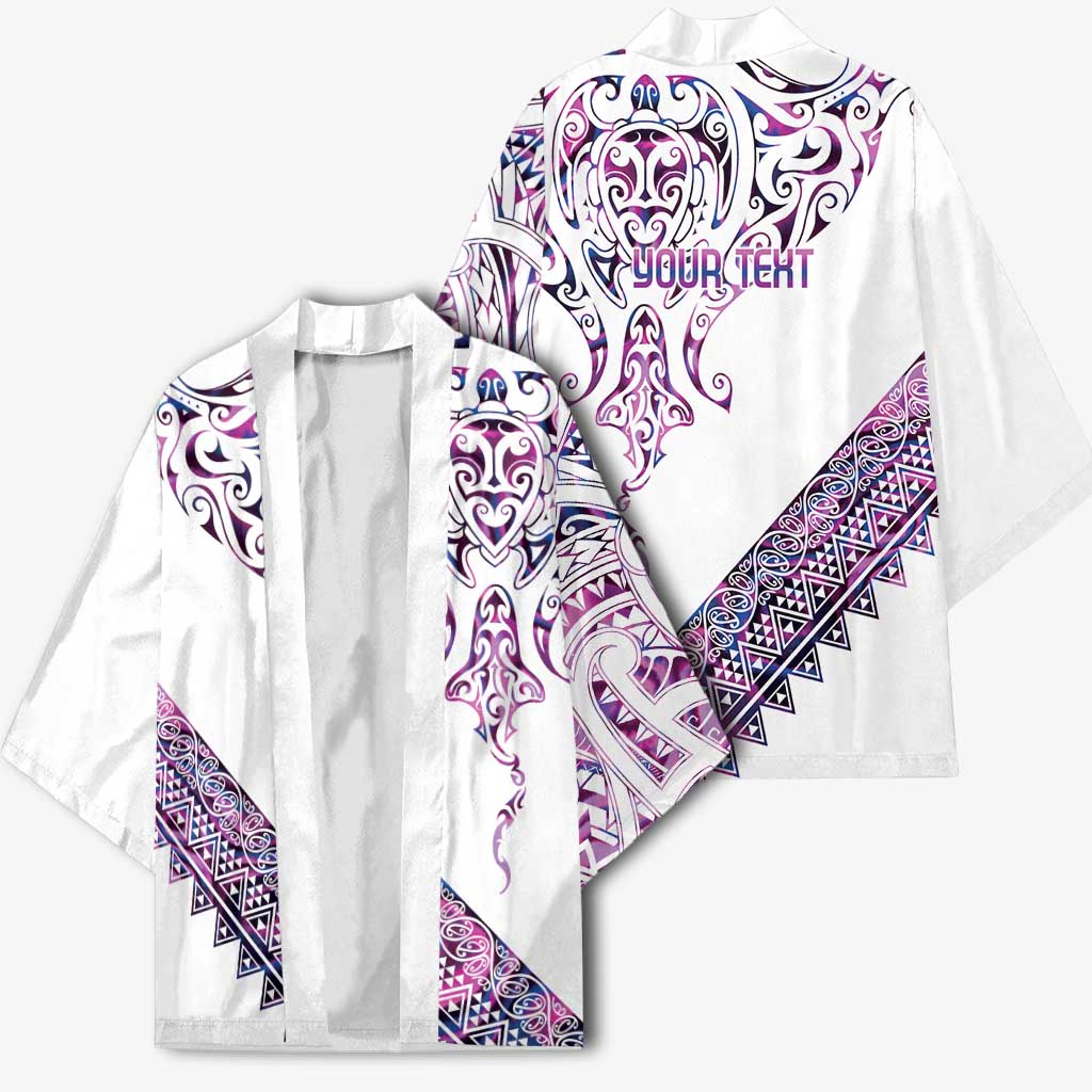 Mawhero Paua shell Kowhaiwhai Taniko Personalised Kimono Manta Ray Shark-Turtle Maori Tribal Style LT9 - Polynesian Pride