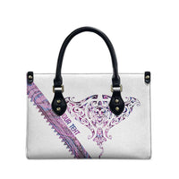 Mawhero Paua shell Kowhaiwhai Taniko Personalised Leather Bag Manta Ray Shark-Turtle Maori Tribal Style LT9 - Polynesian Pride