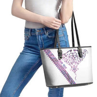 Mawhero Paua shell Kowhaiwhai Taniko Personalised Leather Tote Bag Manta Ray Shark-Turtle Maori Tribal Style LT9 - Polynesian Pride