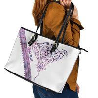 Mawhero Paua shell Kowhaiwhai Taniko Personalised Leather Tote Bag Manta Ray Shark-Turtle Maori Tribal Style LT9 - Polynesian Pride
