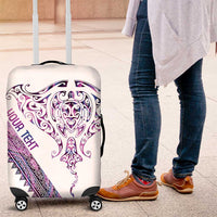 Mawhero Paua shell Kowhaiwhai Taniko Personalised Luggage Cover Manta Ray Shark-Turtle Maori Tribal Style LT9 Pink - Polynesian Pride
