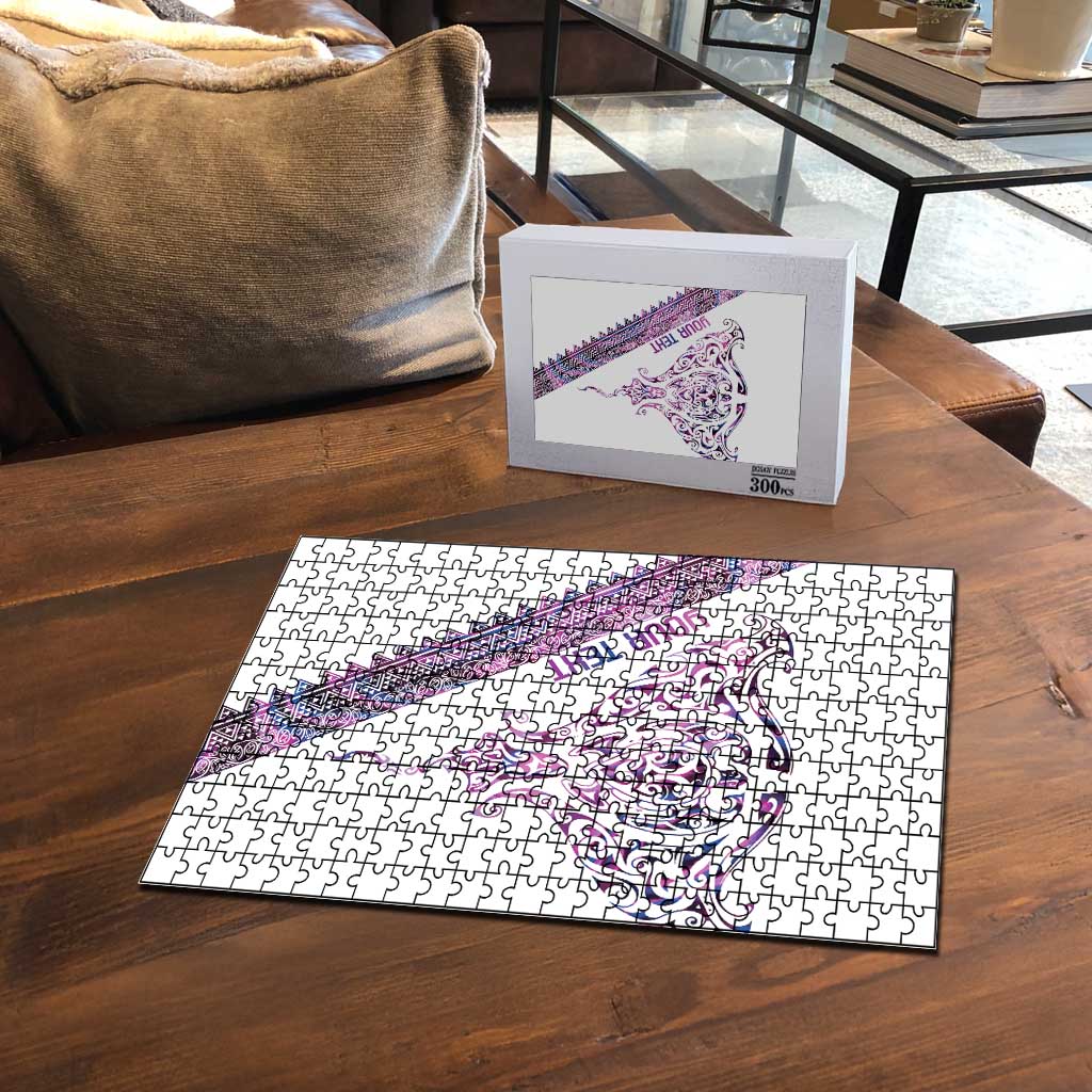 Mawhero Paua shell Kowhaiwhai Taniko Personalised Puzzle Manta Ray Shark-Turtle Maori Tribal Style