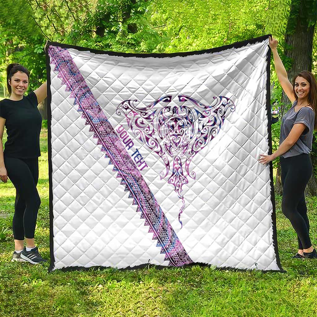 Mawhero Paua shell Kowhaiwhai Taniko Personalised Quilt Manta Ray Shark-Turtle Maori Tribal Style LT9 - Polynesian Pride