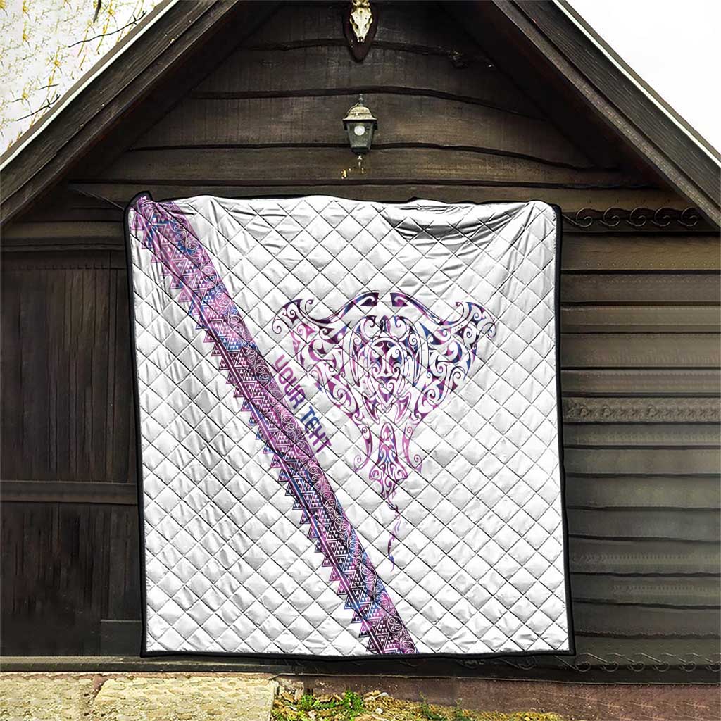 Mawhero Paua shell Kowhaiwhai Taniko Personalised Quilt Manta Ray Shark-Turtle Maori Tribal Style LT9 - Polynesian Pride