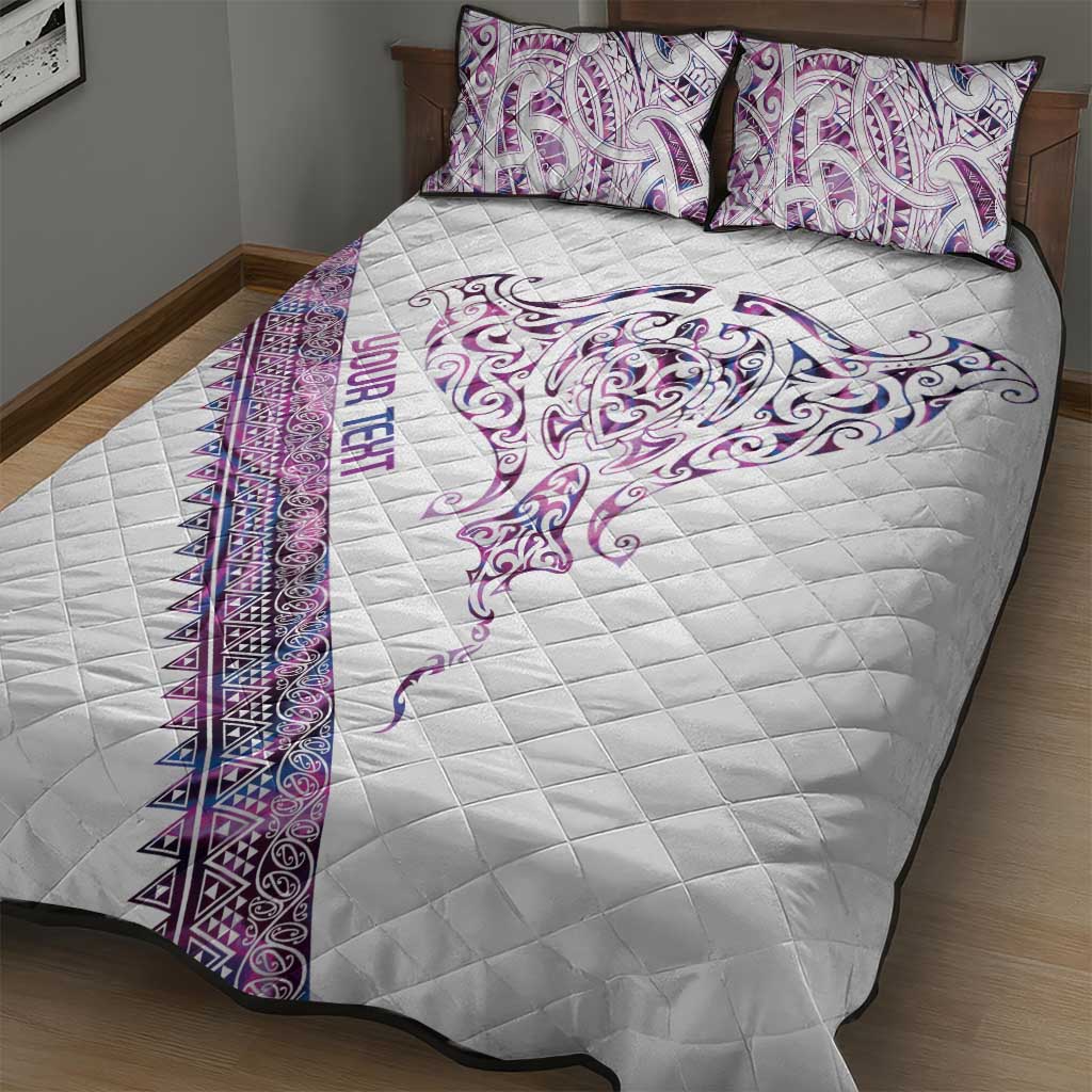Mawhero Paua shell Kowhaiwhai Taniko Personalised Quilt Bed Set Manta Ray Shark-Turtle Maori Tribal Style LT9 - Polynesian Pride