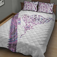 Mawhero Paua shell Kowhaiwhai Taniko Personalised Quilt Bed Set Manta Ray Shark-Turtle Maori Tribal Style LT9 - Polynesian Pride