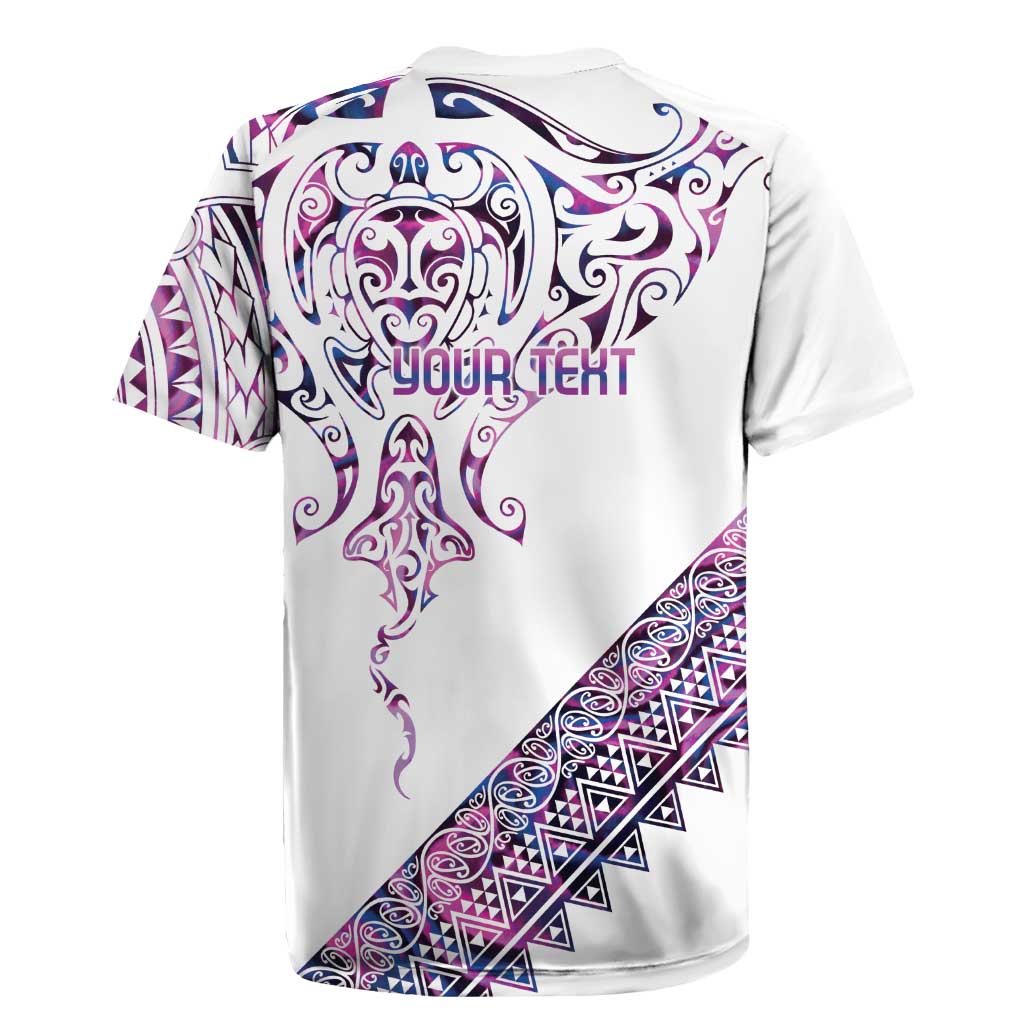 Mawhero Paua shell Kowhaiwhai Taniko Personalised Rugby Jersey Manta Ray Shark-Turtle Maori Tribal Style LT9 - Polynesian Pride
