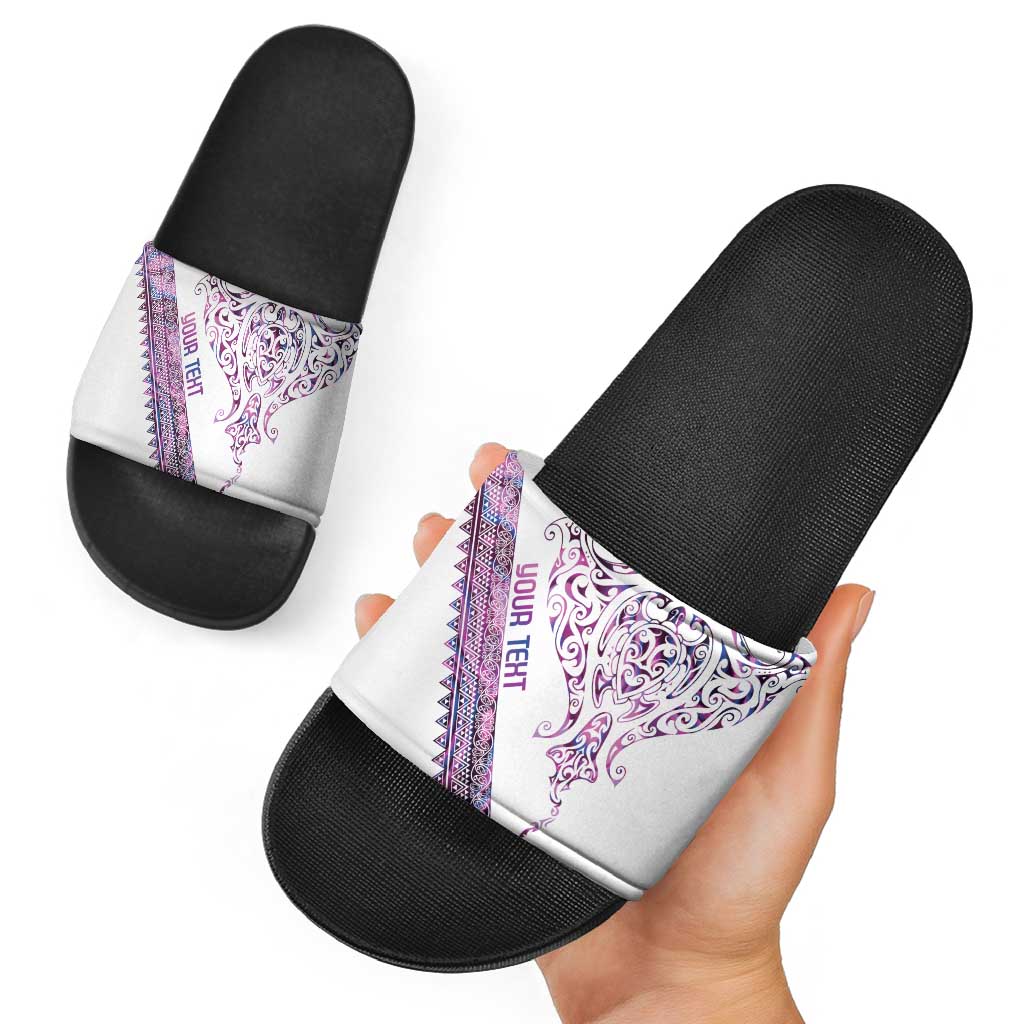 Mawhero Paua shell Kowhaiwhai Taniko Personalised Slide Sandals Manta Ray Shark-Turtle Maori Tribal Style LT9 - Polynesian Pride