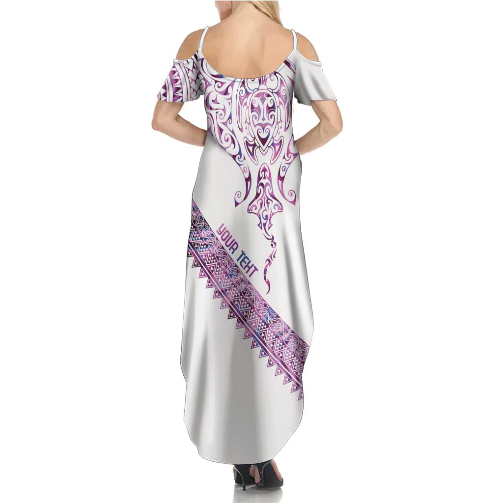 Mawhero Paua shell Kowhaiwhai Taniko Personalised Summer Maxi Dress Manta Ray Shark-Turtle Maori Tribal Style LT9 - Polynesian Pride