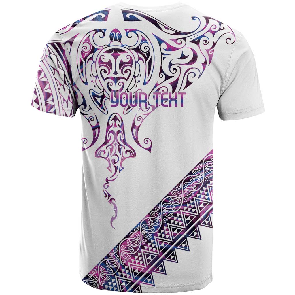 Mawhero Paua shell Kowhaiwhai Taniko Personalised T Shirt Manta Ray Shark-Turtle Maori Tribal Style LT9 - Polynesian Pride