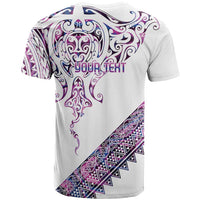 Mawhero Paua shell Kowhaiwhai Taniko Personalised T Shirt Manta Ray Shark-Turtle Maori Tribal Style LT9 - Polynesian Pride