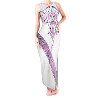 Mawhero Paua shell Kowhaiwhai Taniko Personalised Tank Maxi Dress Manta Ray Shark-Turtle Maori Tribal Style LT9 Women Pink - Polynesian Pride