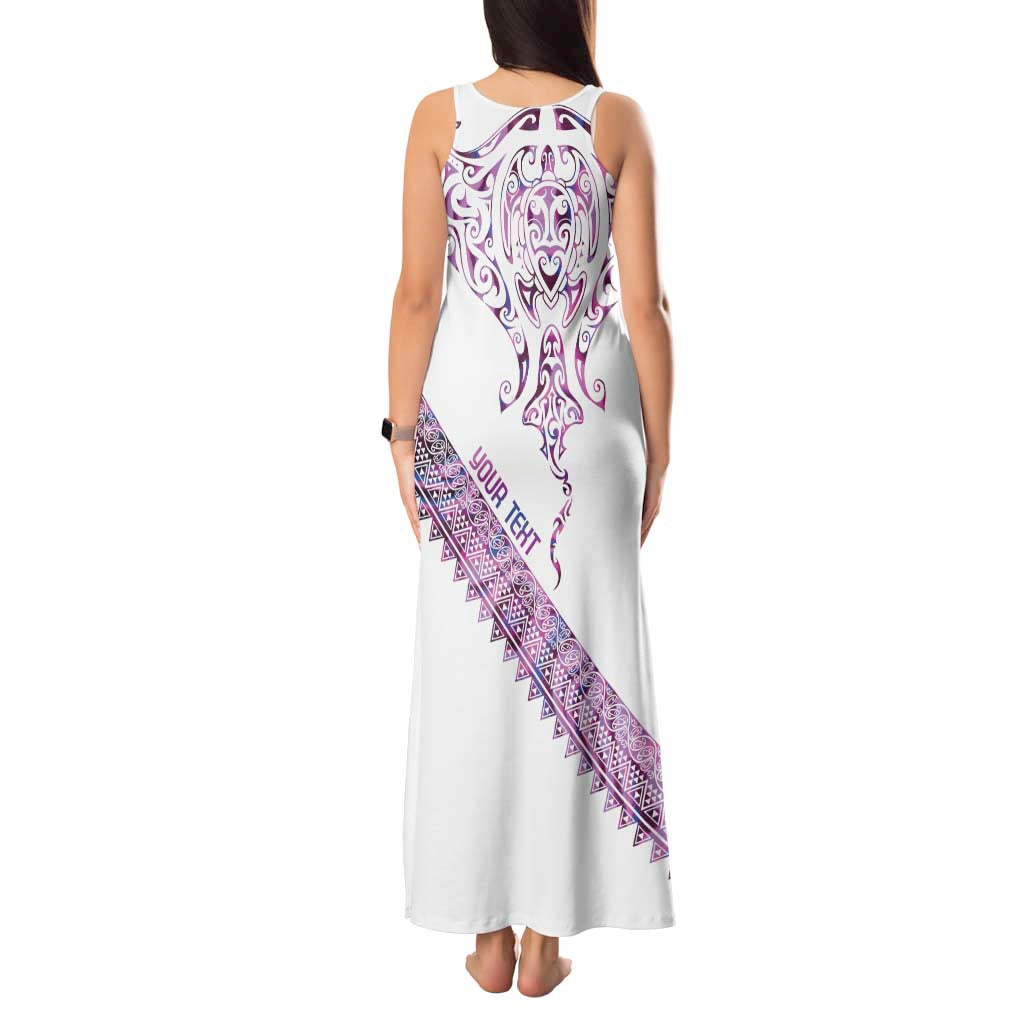 Mawhero Paua shell Kowhaiwhai Taniko Personalised Tank Maxi Dress Manta Ray Shark-Turtle Maori Tribal Style LT9 - Polynesian Pride