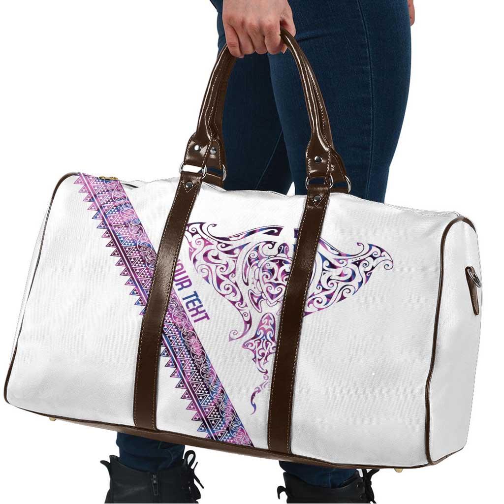 Mawhero Paua shell Kowhaiwhai Taniko Personalised Travel Bag Manta Ray Shark-Turtle Maori Tribal Style LT9 - Polynesian Pride