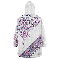Mawhero Paua shell Kowhaiwhai Taniko Personalised Wearable Blanket Hoodie Manta Ray Shark-Turtle Maori Tribal Style LT9 - Polynesian Pride