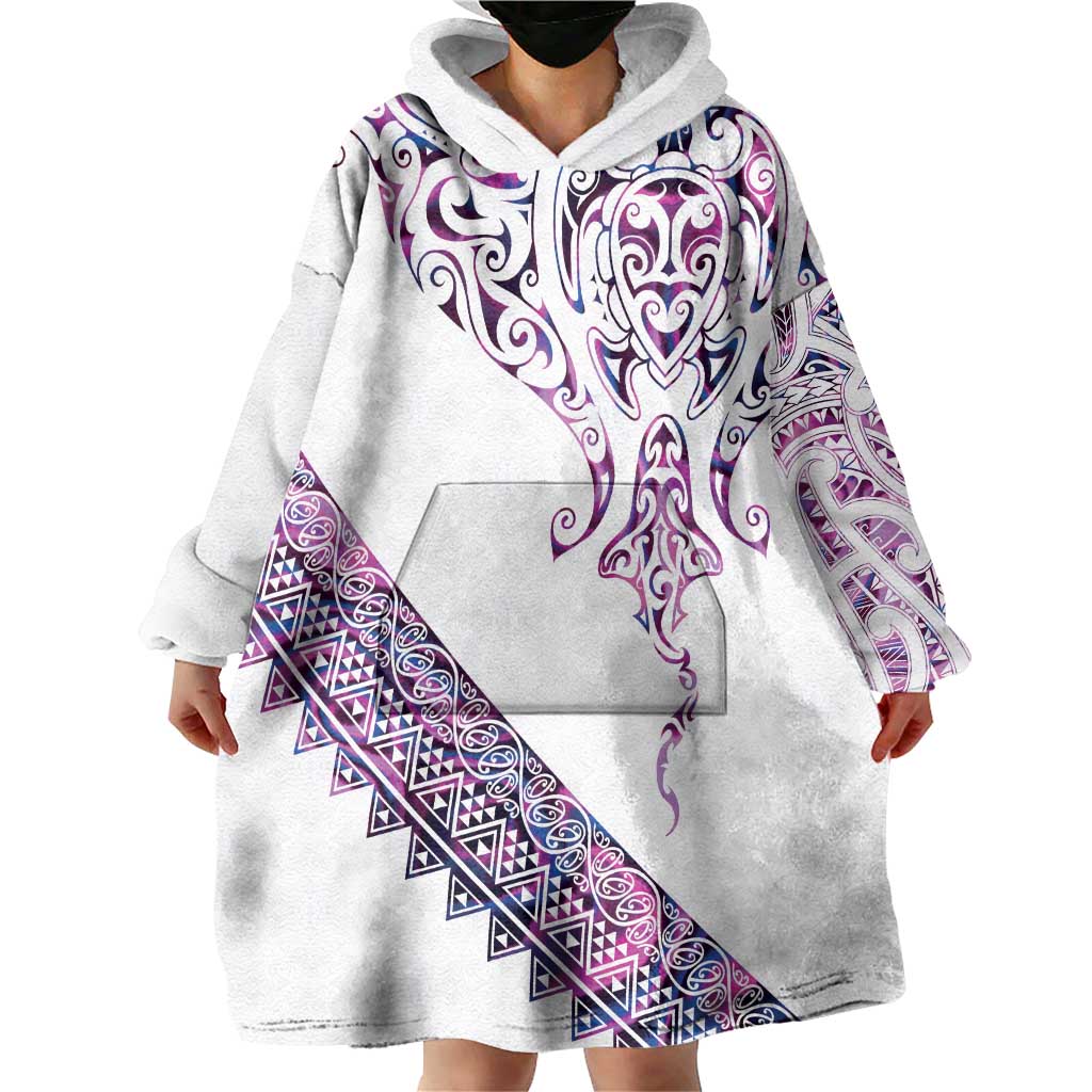 Mawhero Paua shell Kowhaiwhai Taniko Personalised Wearable Blanket Hoodie Manta Ray Shark-Turtle Maori Tribal Style LT9 - Polynesian Pride