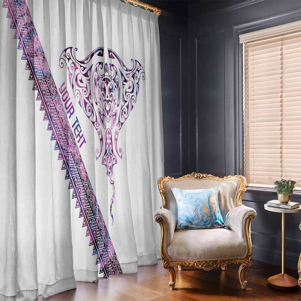 Mawhero Paua shell Kowhaiwhai Taniko Personalised Window Curtain Manta Ray Shark-Turtle Maori Tribal Style LT9 - Polynesian Pride