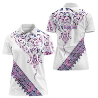 Mawhero Paua shell Kowhaiwhai Taniko Personalised Women Polo Shirt Manta Ray Shark-Turtle Maori Tribal Style LT9 - Polynesian Pride