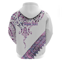 Mawhero Paua shell Kowhaiwhai Taniko Personalised Zip Hoodie Manta Ray Shark-Turtle Maori Tribal Style LT9 - Polynesian Pride