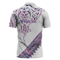 Mawhero Paua shell Kowhaiwhai Taniko Personalised Zipper Polo Shirt Manta Ray Shark-Turtle Maori Tribal Style LT9 - Polynesian Pride