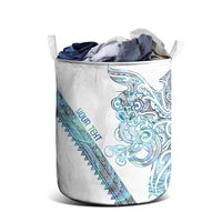 Kahui Whetu Paua shell Kowhaiwhai Taniko Personalised Laundry Basket Taniwha Maori Tribal Style