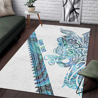 Kahui Whetu Paua shell Kowhaiwhai Taniko Personalised Area Rug Taniwha Maori Tribal Style LT9 Blue - Polynesian Pride