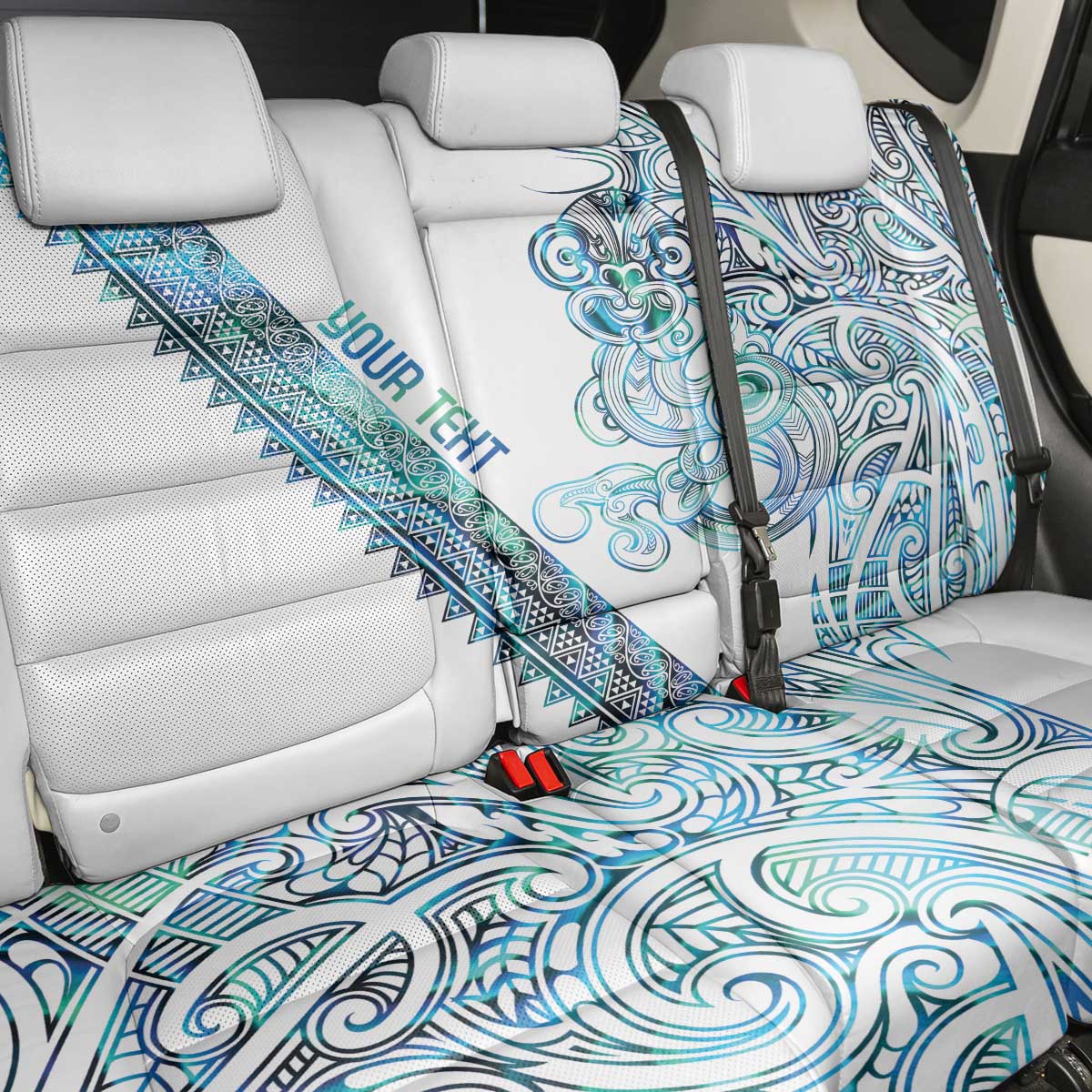 Kahui Whetu Paua shell Kowhaiwhai Taniko Personalised Back Car Seat Cover Taniwha Maori Tribal Style LT9 - Polynesian Pride
