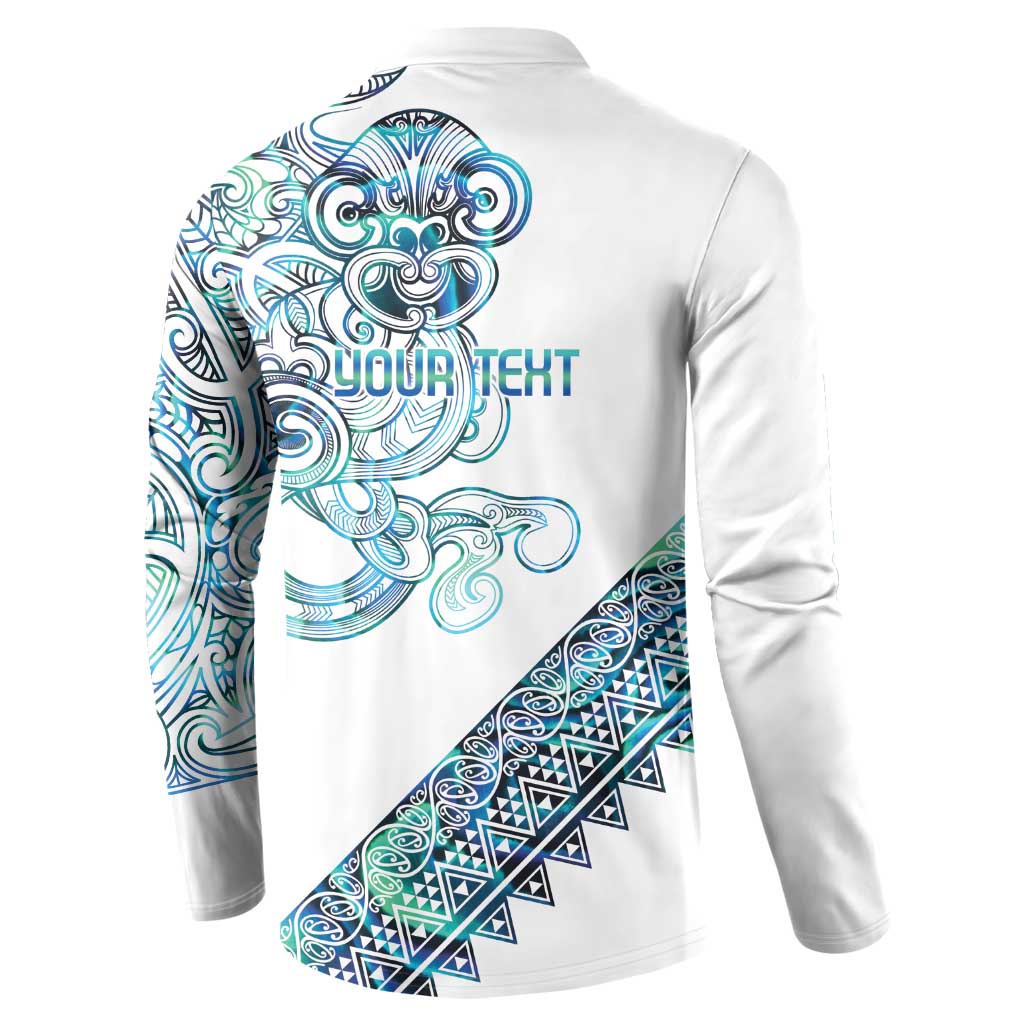 Kahui Whetu Paua shell Kowhaiwhai Taniko Personalised Button Sweatshirt Taniwha Maori Tribal Style LT9 - Polynesian Pride