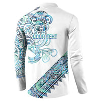 Kahui Whetu Paua shell Kowhaiwhai Taniko Personalised Button Sweatshirt Taniwha Maori Tribal Style LT9 - Polynesian Pride