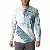 Kahui Whetu Paua shell Kowhaiwhai Taniko Personalised Button Sweatshirt Taniwha Maori Tribal Style LT9 - Polynesian Pride