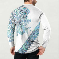 Kahui Whetu Paua shell Kowhaiwhai Taniko Personalised Button Sweatshirt Taniwha Maori Tribal Style LT9 - Polynesian Pride