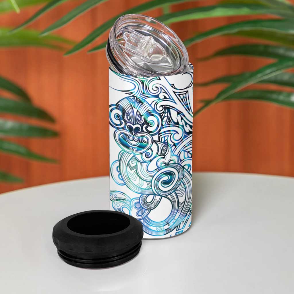 Kahui Whetu Paua shell Kowhaiwhai Taniko Personalised 4 in 1 Can Cooler Tumbler Taniwha Maori Tribal Style LT9 - Polynesian Pride