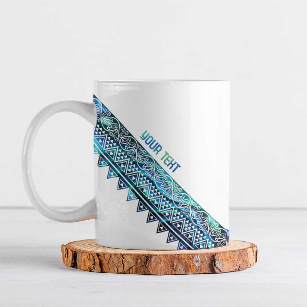Kahui Whetu Paua shell Kowhaiwhai Taniko Personalised Ceramic Mug Taniwha Maori Tribal Style