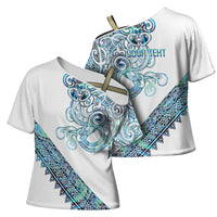 Kahui Whetu Paua shell Kowhaiwhai Taniko Personalised Cross Shoulder Shirt Taniwha Maori Tribal Style LT9 - Polynesian Pride