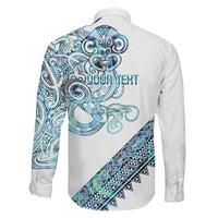 Kahui Whetu Paua shell Kowhaiwhai Taniko Personalised Family Matching Off Shoulder Short Dress and Hawaiian Shirt Taniwha Maori Tribal Style LT9 - Polynesian Pride