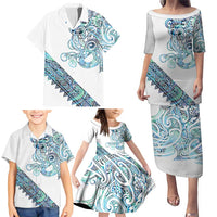 Kahui Whetu Paua shell Kowhaiwhai Taniko Personalised Family Matching Puletasi and Hawaiian Shirt Taniwha Maori Tribal Style LT9 - Polynesian Pride