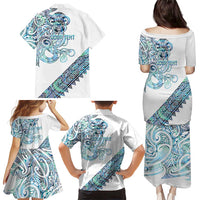 Kahui Whetu Paua shell Kowhaiwhai Taniko Personalised Family Matching Puletasi and Hawaiian Shirt Taniwha Maori Tribal Style LT9 - Polynesian Pride
