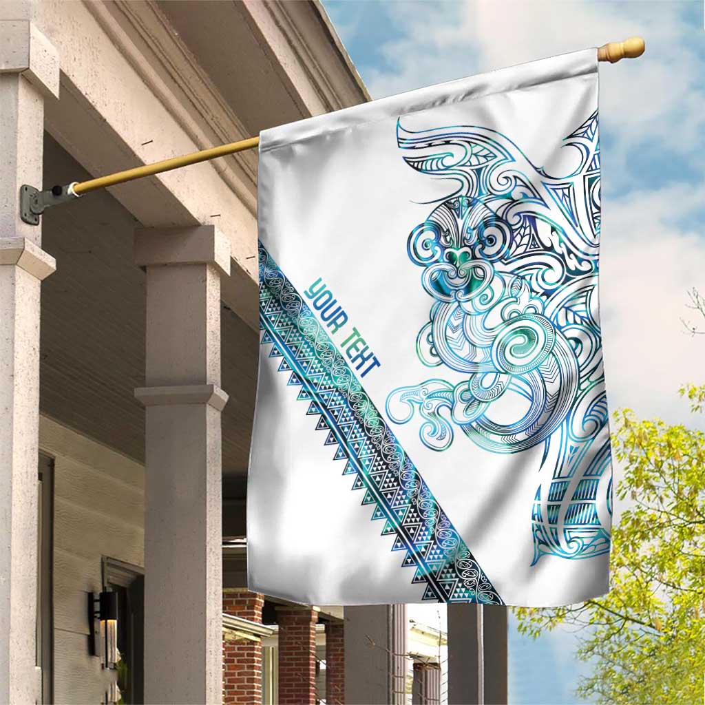 Kahui Whetu Paua shell Kowhaiwhai Taniko Personalised Garden Flag Taniwha Maori Tribal Style LT9 House Flag Blue - Polynesian Pride
