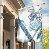 Kahui Whetu Paua shell Kowhaiwhai Taniko Personalised Garden Flag Taniwha Maori Tribal Style LT9 House Flag Blue - Polynesian Pride