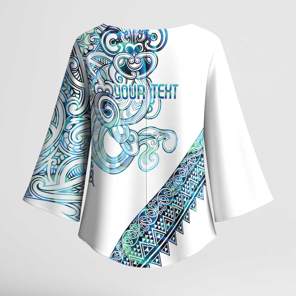 Kahui Whetu Paua shell Kowhaiwhai Taniko Personalised Kimono Sleeve Blouse Taniwha Maori Tribal Style LT9 - Polynesian Pride