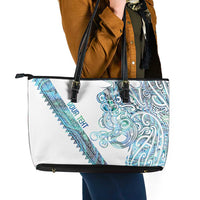 Kahui Whetu Paua shell Kowhaiwhai Taniko Personalised Leather Tote Bag Taniwha Maori Tribal Style LT9 - Polynesian Pride