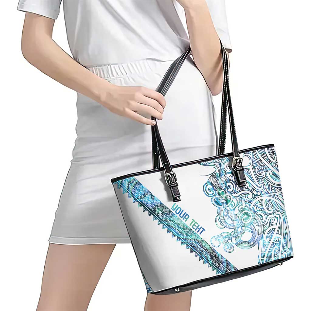 Kahui Whetu Paua shell Kowhaiwhai Taniko Personalised Leather Tote Bag Taniwha Maori Tribal Style LT9 - Polynesian Pride