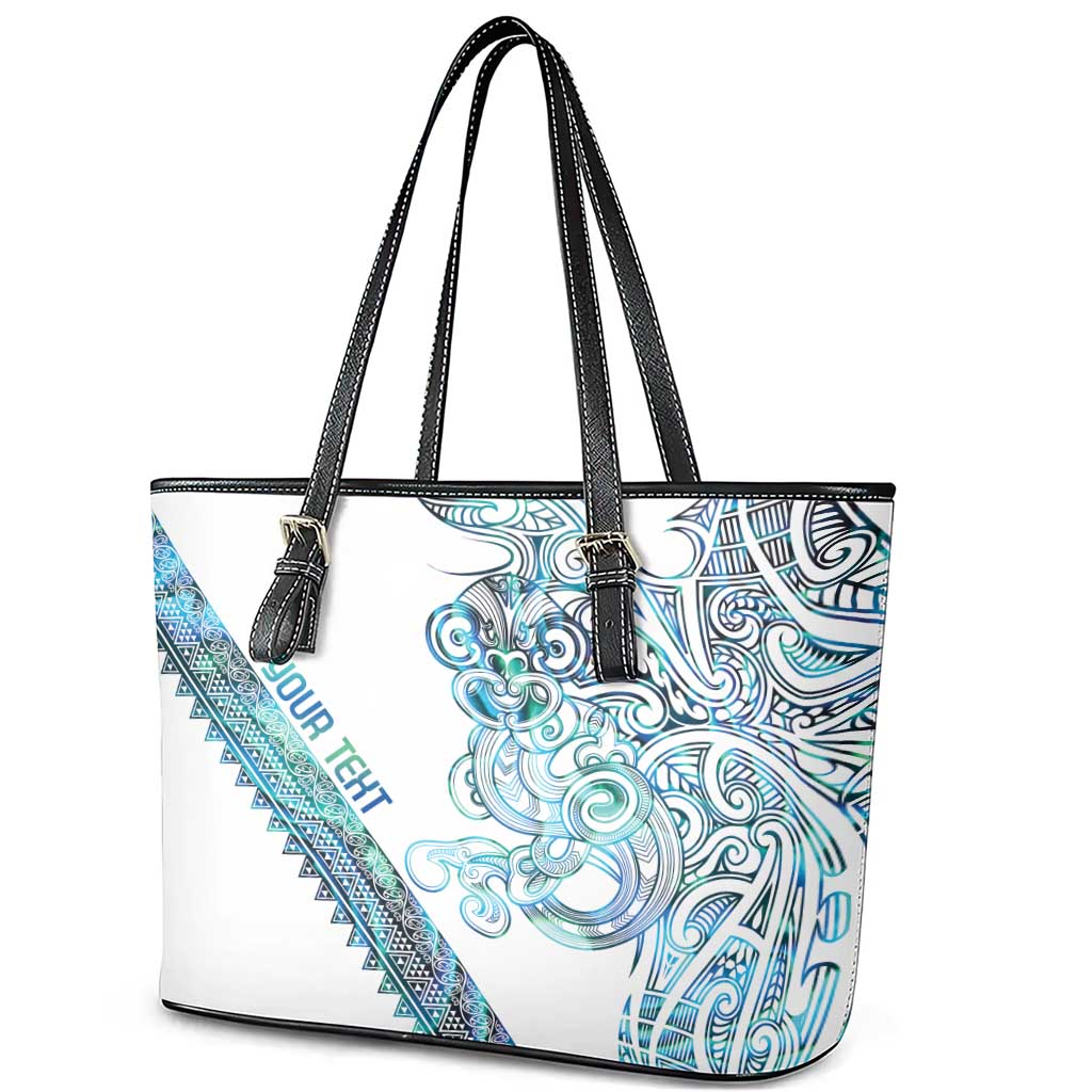 Kahui Whetu Paua shell Kowhaiwhai Taniko Personalised Leather Tote Bag Taniwha Maori Tribal Style LT9 - Polynesian Pride
