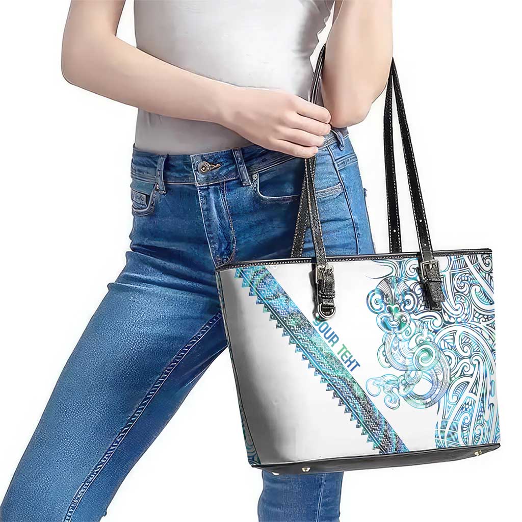 Kahui Whetu Paua shell Kowhaiwhai Taniko Personalised Leather Tote Bag Taniwha Maori Tribal Style LT9 - Polynesian Pride